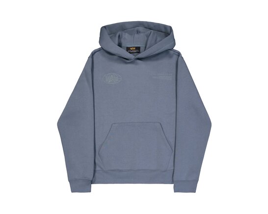 Alpha Industries World Logo BP Hoodie Denim Blue 258337 439