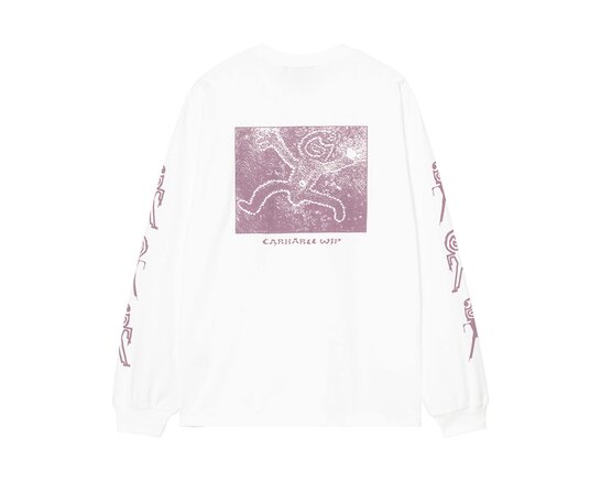Carhartt WIP LS Terrestrial T-Shirt White Pink Fog I035227.34F.PG.03