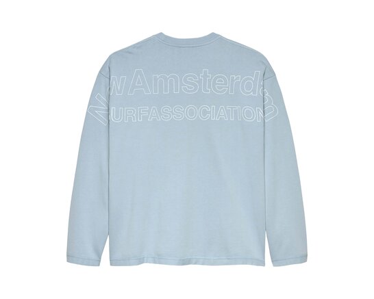 New Amsterdam Surf Association Logo Line Longsleeve Denim Blue White 250286002