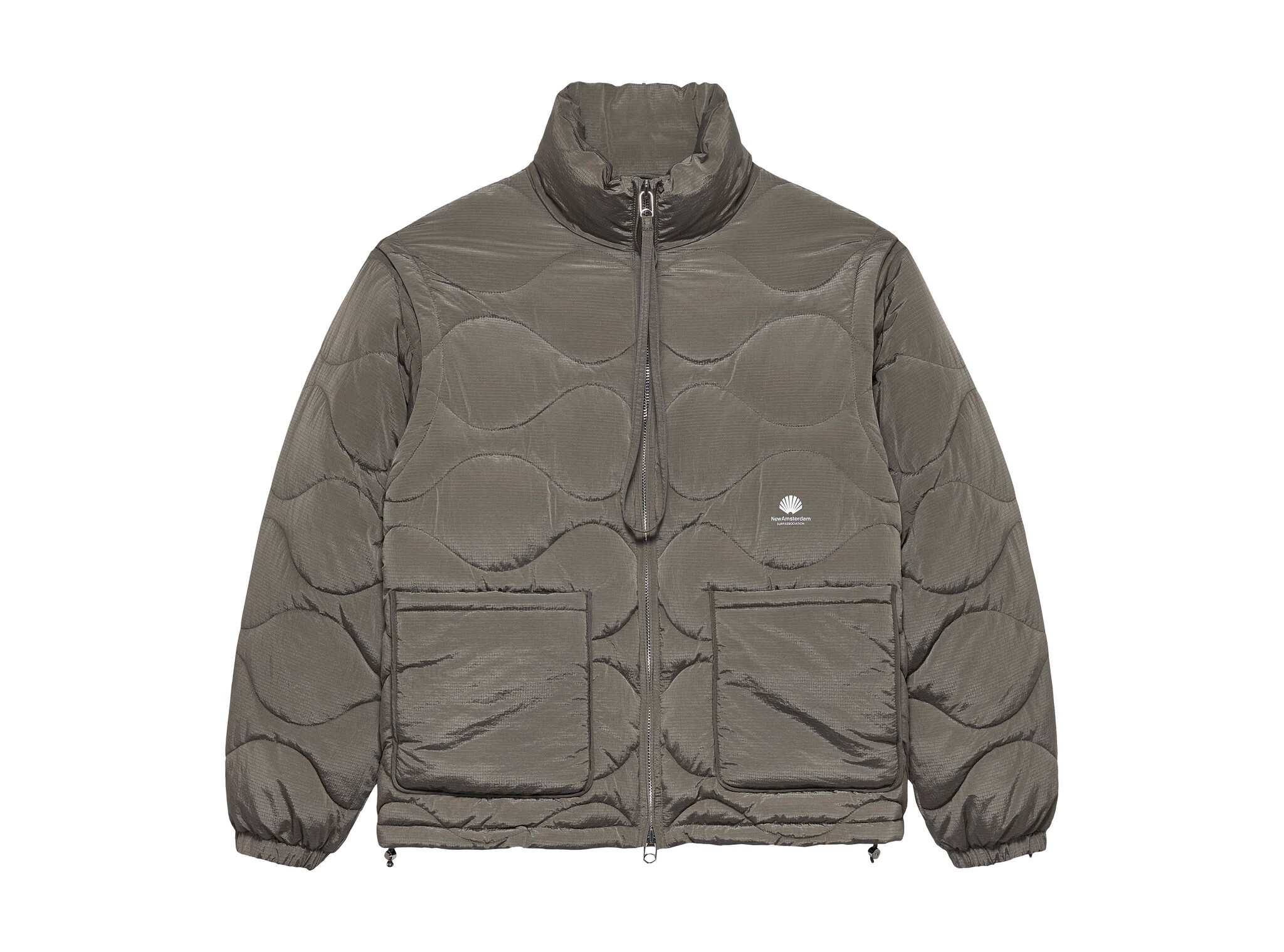 Detachable Jacket Dark Taupe 2502004001 New Amsterdam Surf Association Detachable Jacket Dark Taupe 2502004001