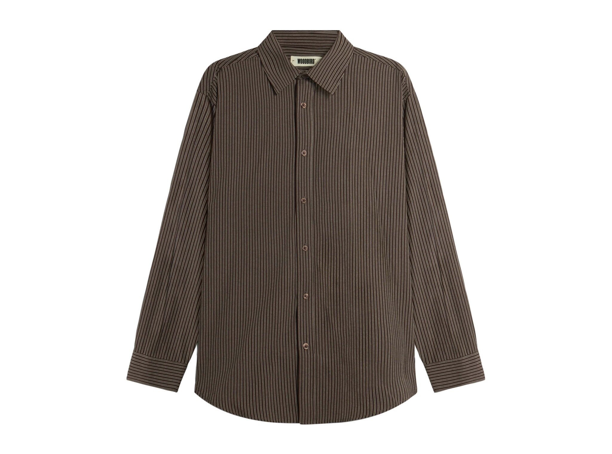 WBJong Stripe shirt Brown 2536 715 Woodbird WBJong Stripe shirt Brown 2536 715