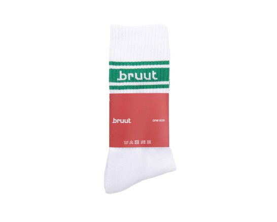 Bruut Retro Sock White Green BT2550 001