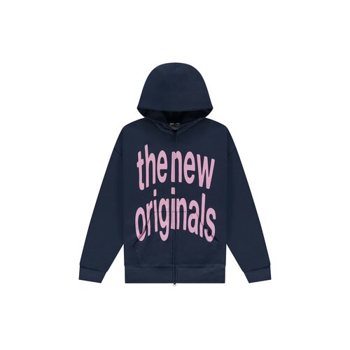 Big Logo Zip Hoodie Navy Blue Pink TNO442