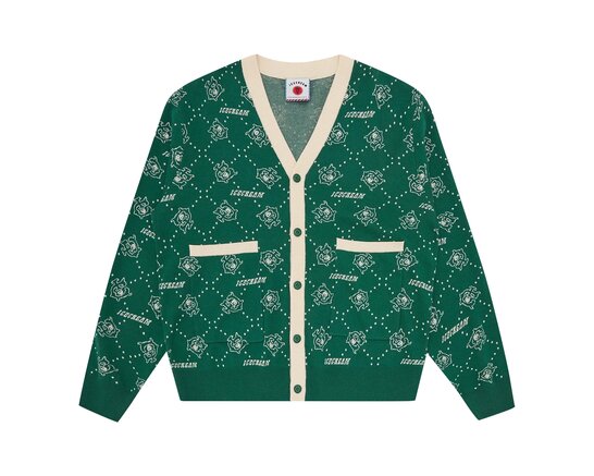 ICECREAM Monogram Knit Cardigan Green IC25333