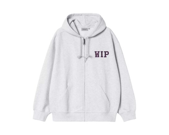 Carhartt WIP Hooded Mini Wip sweat Jacket Ash Heather Stone Washed I035619