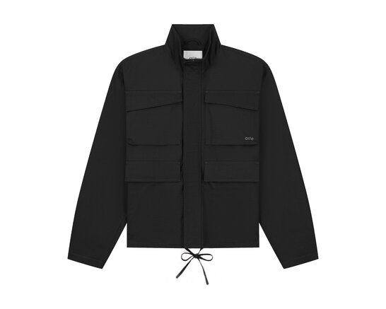 Waxed Ripstop Jacket Black AW25 048J Arte Antwerp Waxed Ripstop Jacket Black AW25 048J