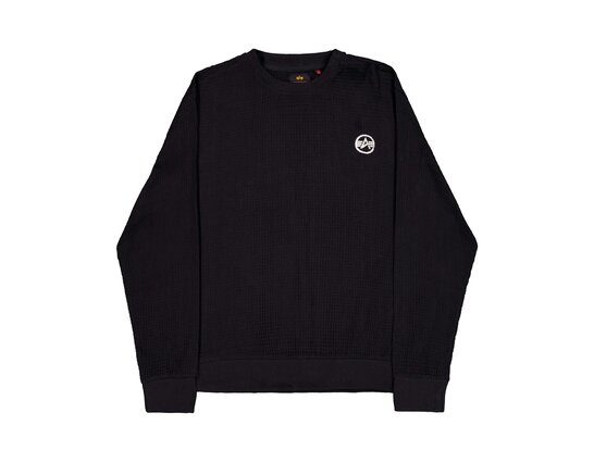 Studio Waffle Sweatshirt Black 258300 03 Alpha Industries Studio Waffle Sweatshirt Black 258300 03