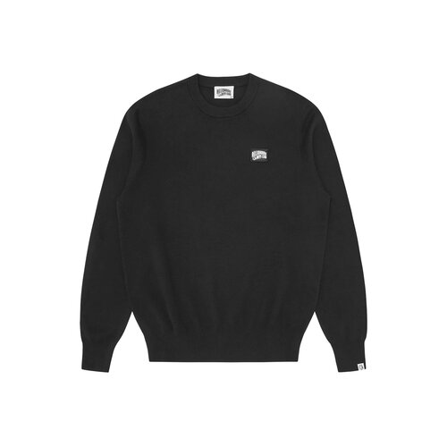Woven Patch Arch Logo Knit Crewneck Black