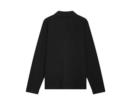 Filling Pieces Clothing Knit Dress Shirt Black 422571500127 130