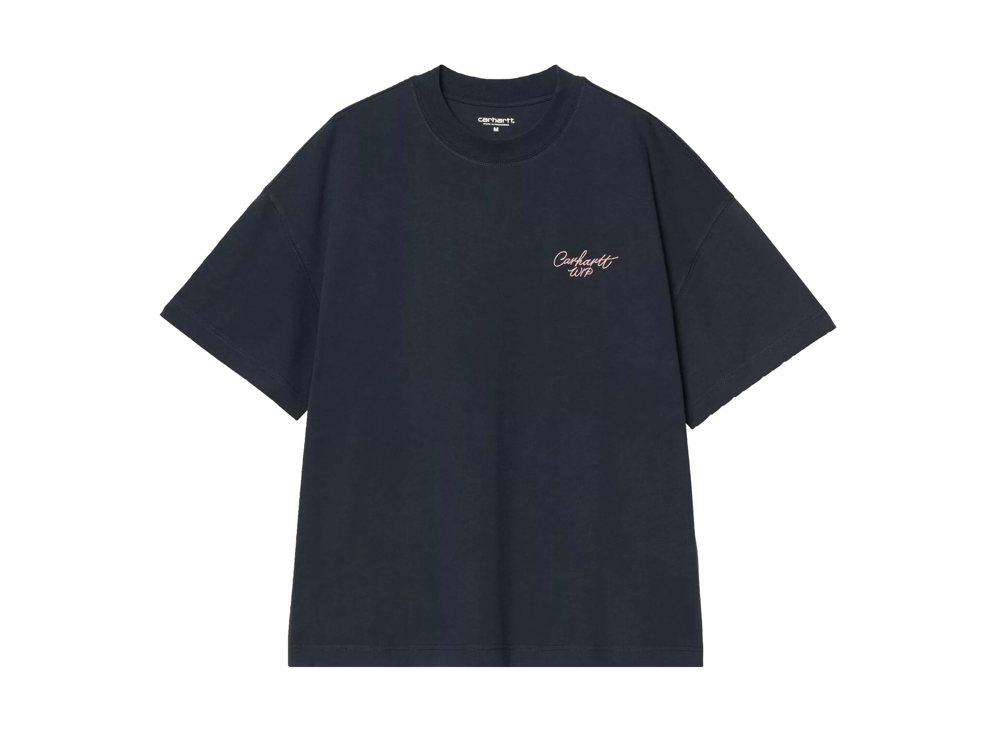 Carhartt WIP SS Signature Script T-shirt Deep Night Glassy Pink I033828.3CF.XX.03