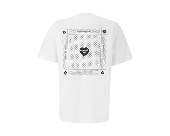 Carhartt WIP S/S Heart Bandana T-Shirt White Black Stone Washed 1033116.00A.06.03