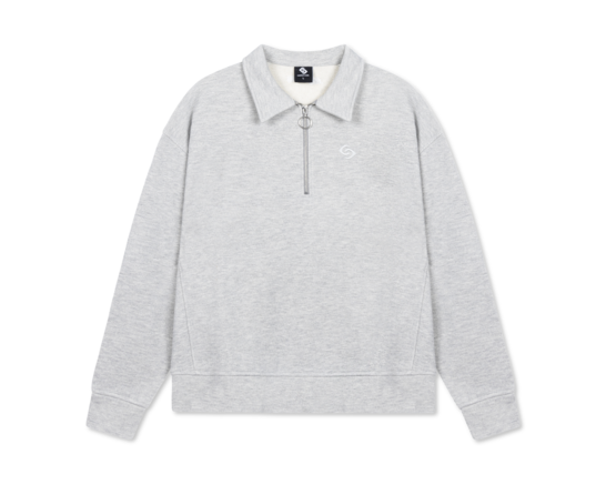 Comfort Club Logo Quarter Zip Light Gray Marl CC52018 202
