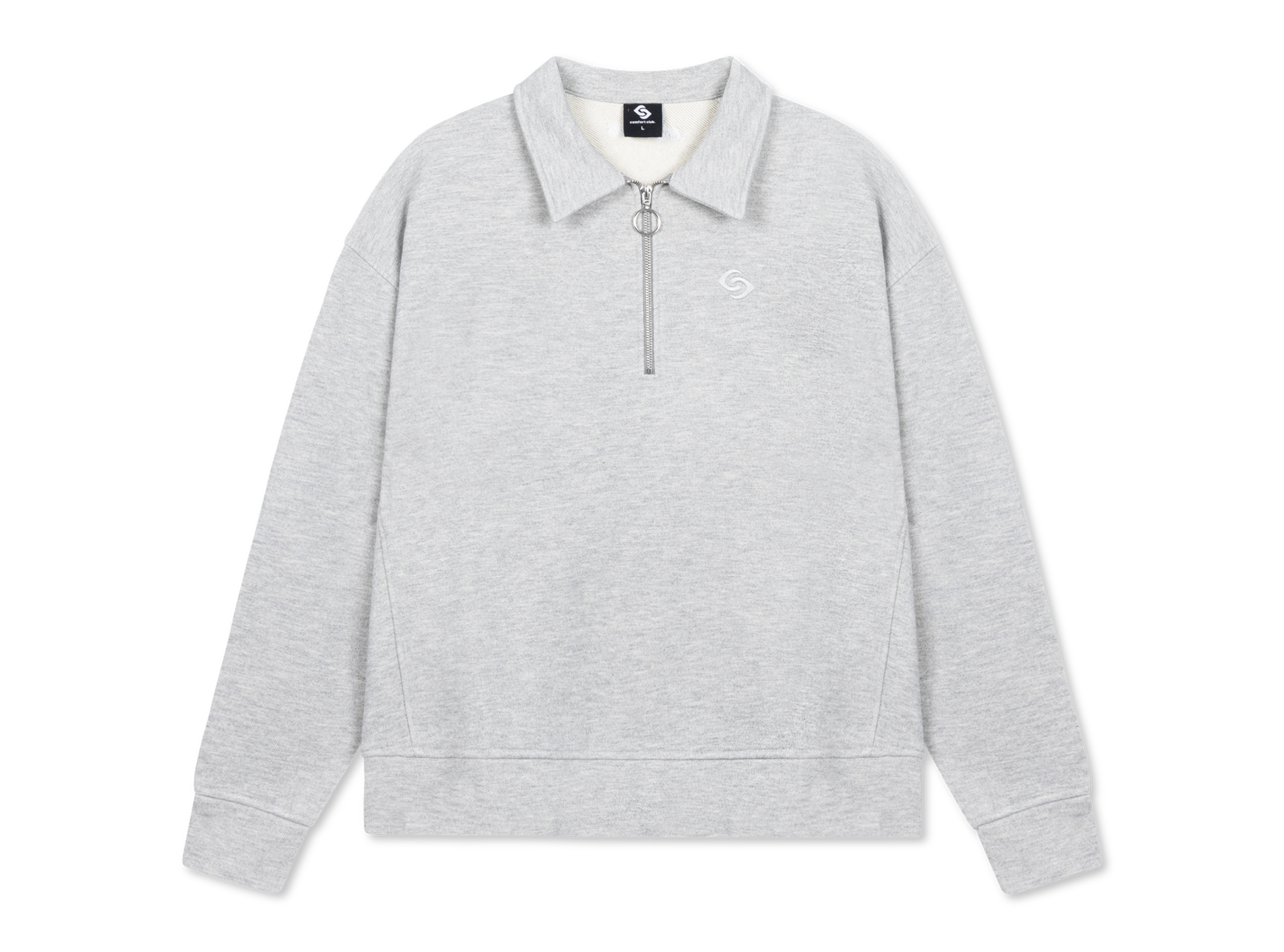 Comfort Club Logo Quarter Zip Light Gray Marl CC52018 202