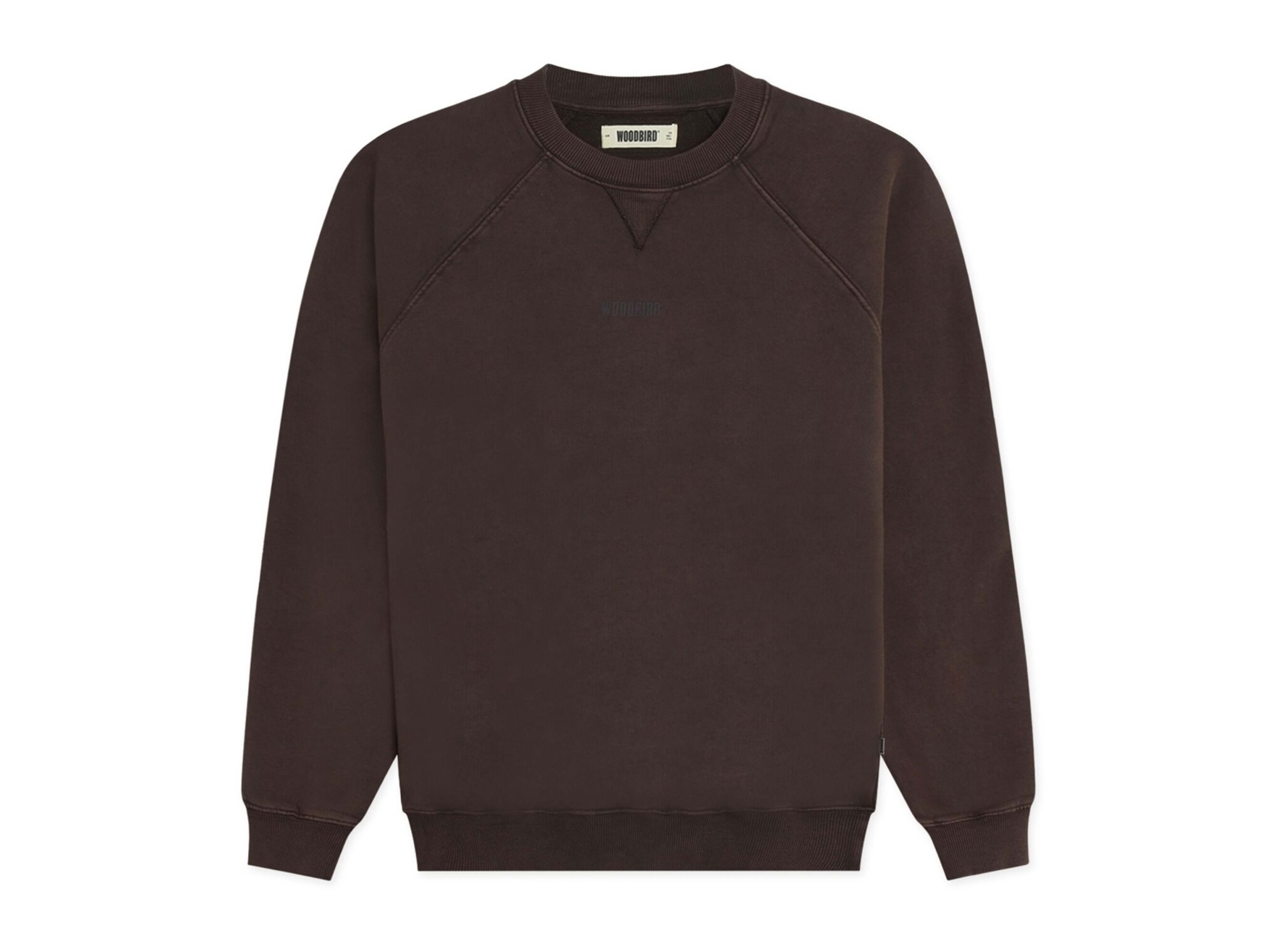 WBZhang Washed Logo Crew Brown 2446 652 Woodbird WBZhang Washed Logo Crew Brown 2446 652