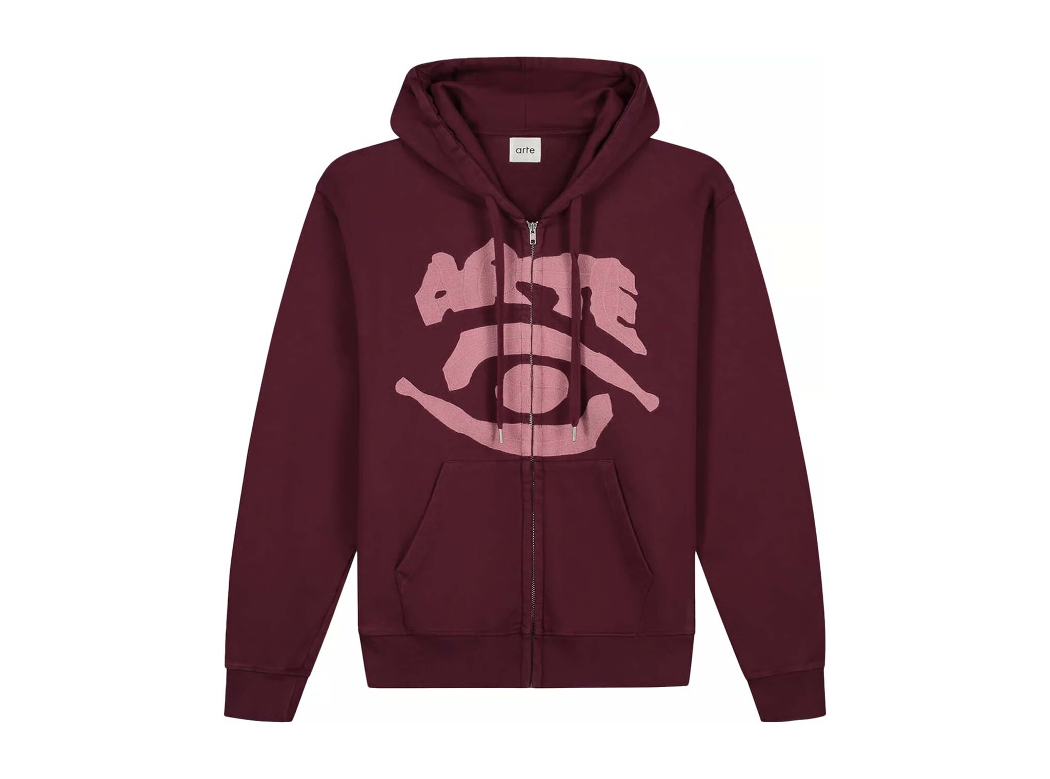 Eye Front Zip Hoodie Bordeaux AW25 247HJ Arte Antwerp Eye Front Zip Hoodie Bordeaux AW25 247HJ