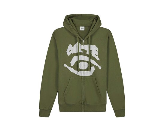 Arte Antwerp Eye Front Zip Hoodie Green AW25 247HJ