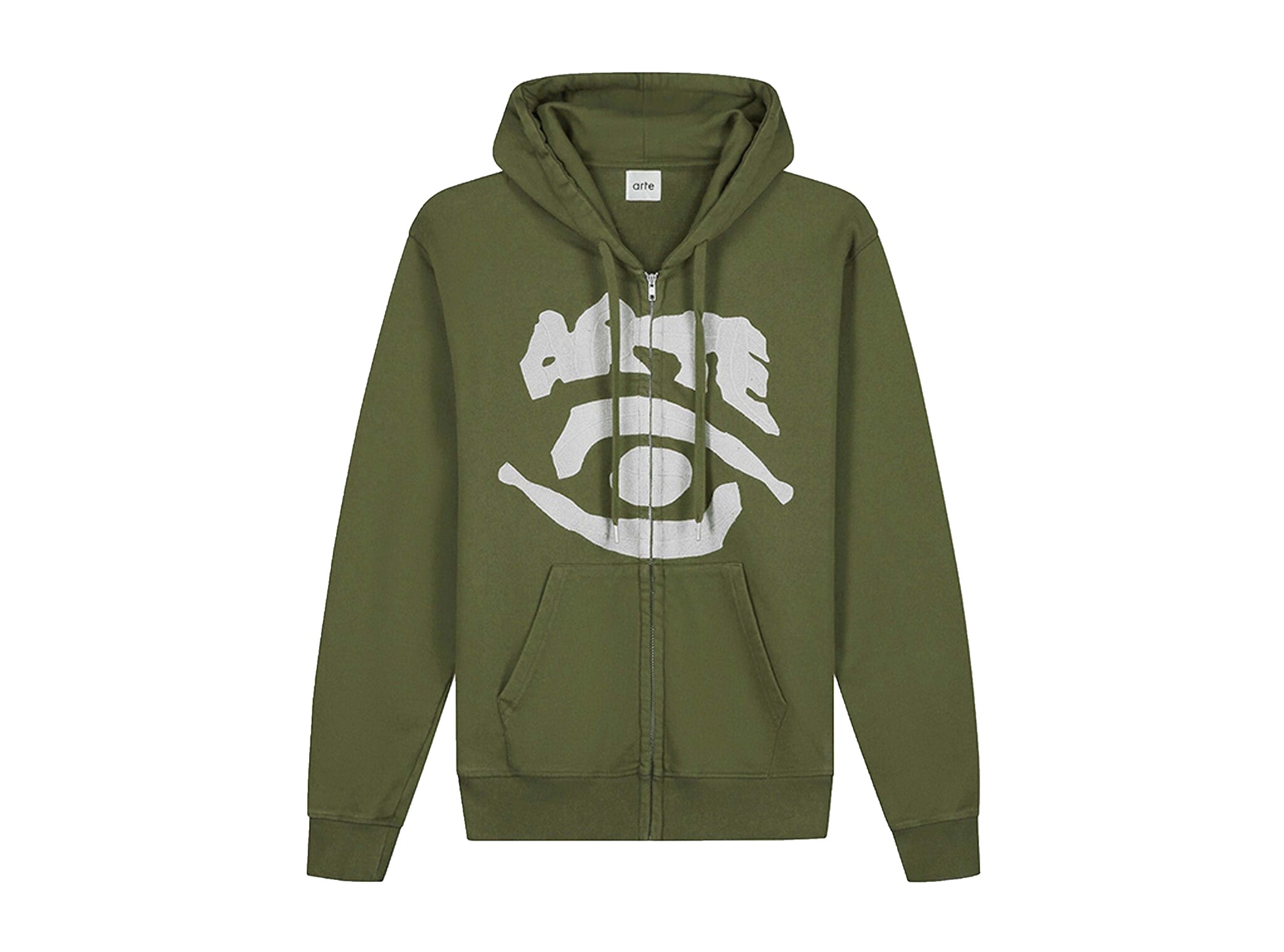 Eye Front Zip Hoodie Green AW25 247HJ Arte Antwerp Eye Front Zip Hoodie Green AW25 247HJ