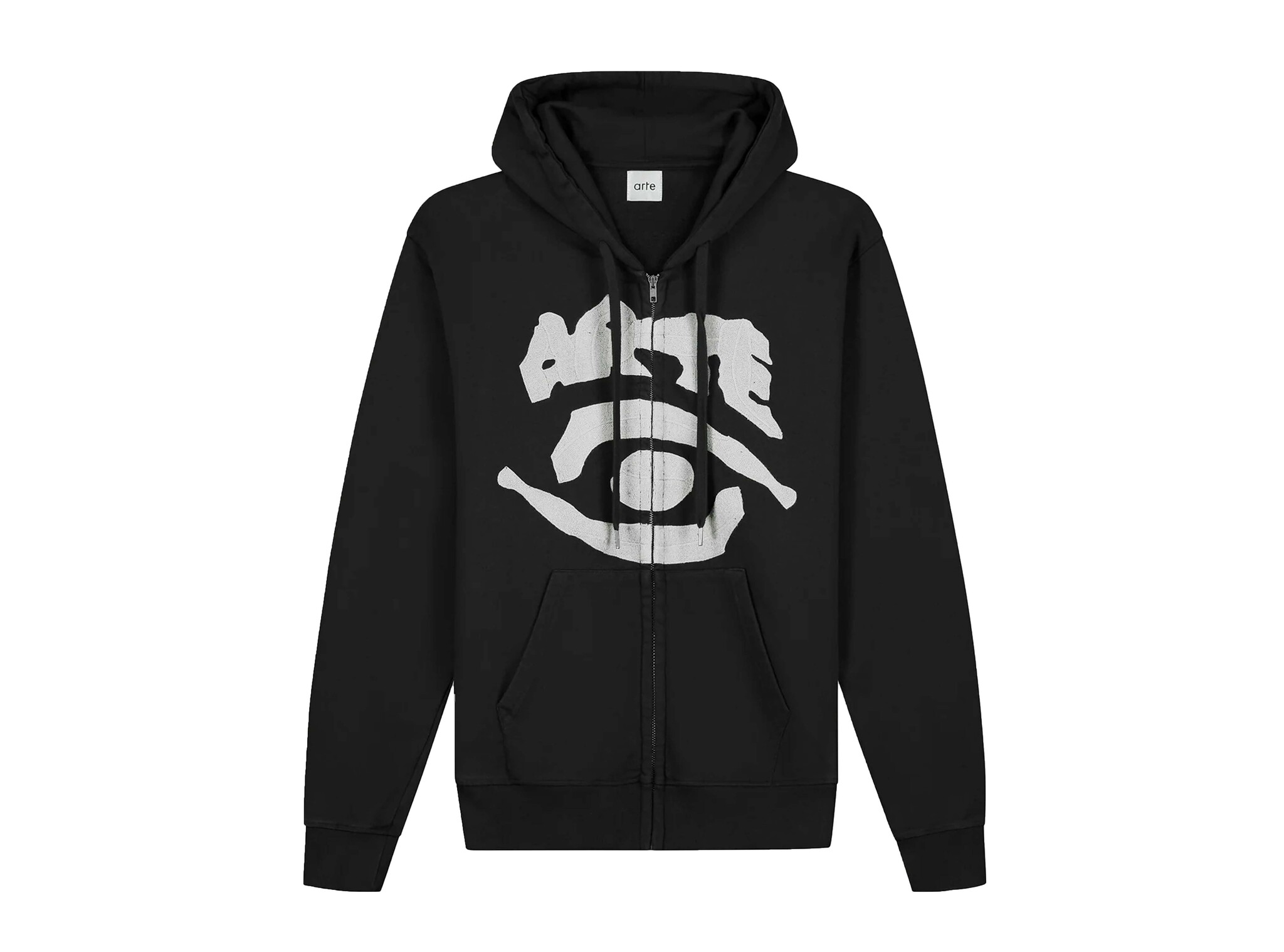 Eye Front Zip Hoodie Black AW25 247HJ Arte Antwerp Eye Front Zip Hoodie Black AW25 247HJ