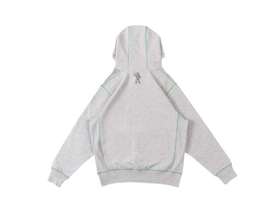 Contrast Stitch Script Popover Hoodie Heather Grey B25480 Billionaire Boys Club Contrast Stitch Script Popover Hoodie Heather Grey B25480