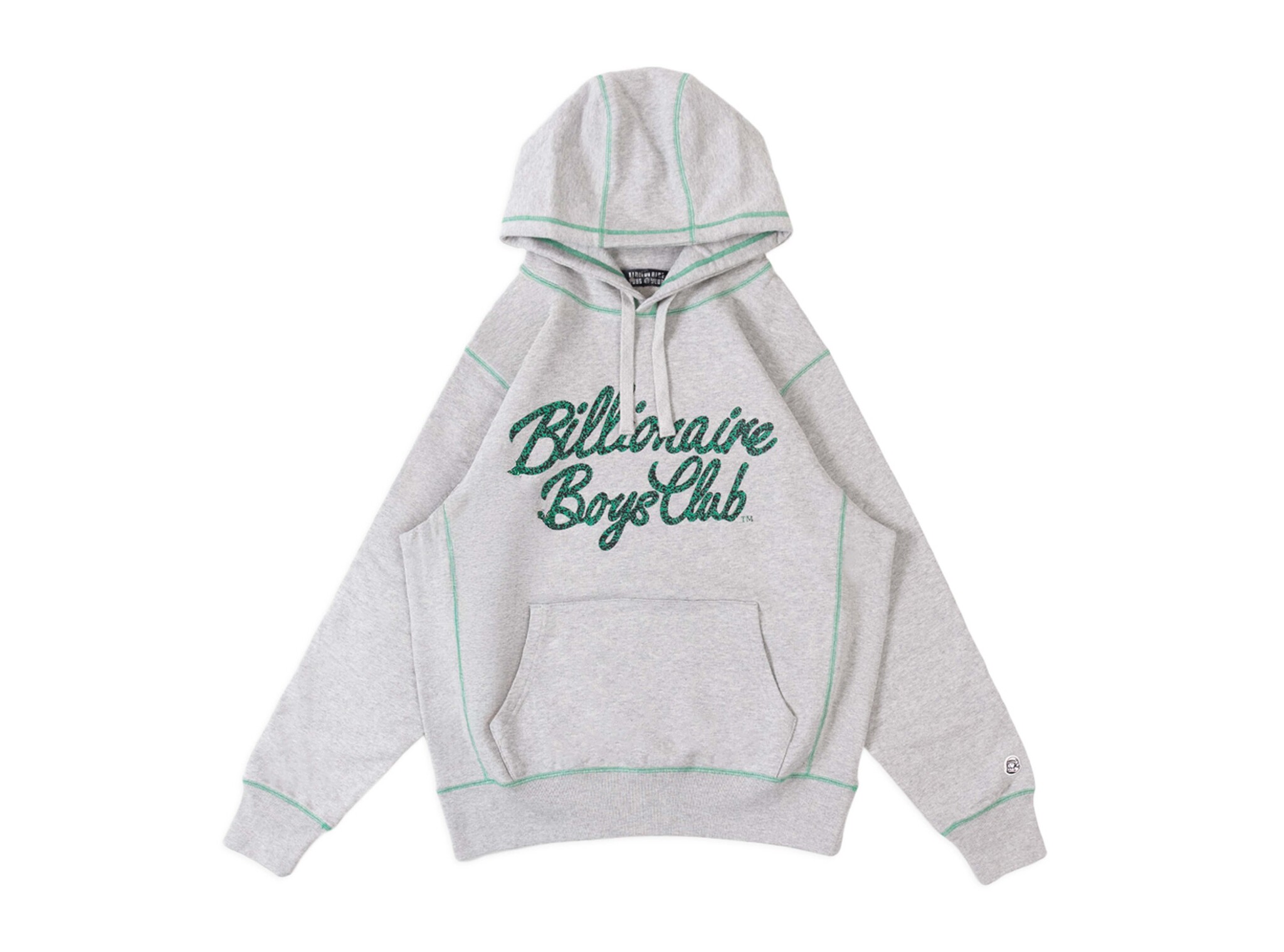 Contrast Stitch Script Popover Hoodie Heather Grey B25480 Billionaire Boys Club Contrast Stitch Script Popover Hoodie Heather Grey B25480