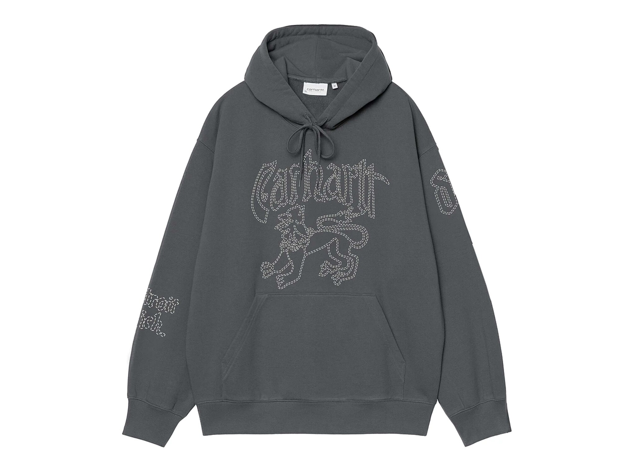 Hooded Hackwork Sweat Porphyry Fleur de Sel I035641.3EG.XX.03 Carhartt WIP Hooded Hackwork Sweat Porphyry Fleur de Sel I035641.3EG.XX.03