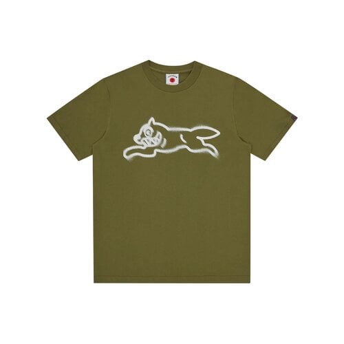 Spray Paint Running Dog T-shirt Green IC25440
