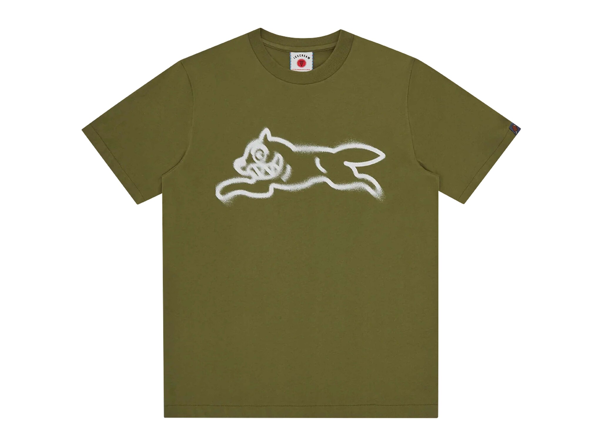 Spray Paint Running Dog T-shirt Green IC25440 ICECREAM Spray Paint Running Dog T-shirt Green IC25440