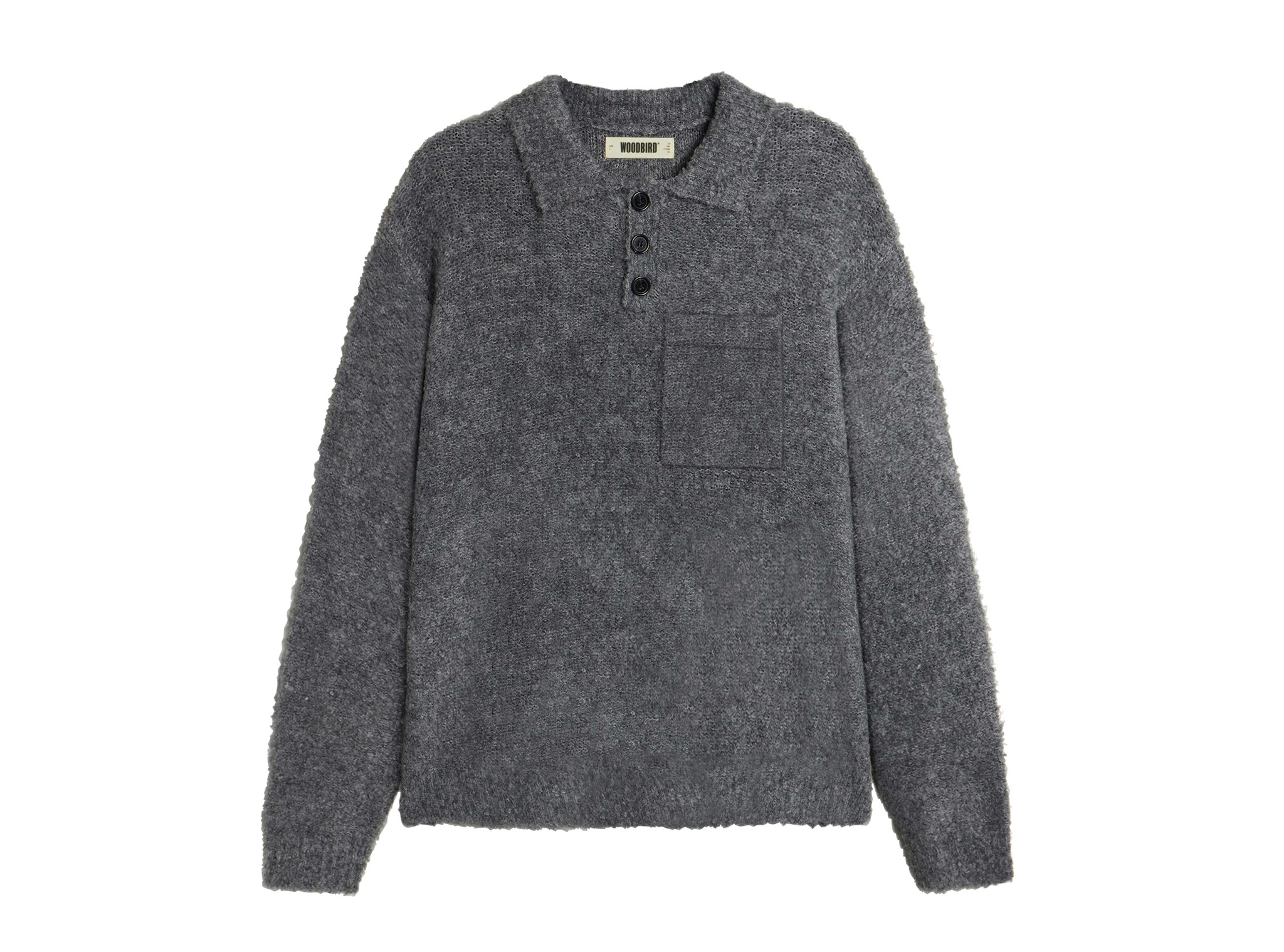 WBDom Loop Polo Asphalt 2536 804 Woodbird WBDom Loop Polo Asphalt 2536 804