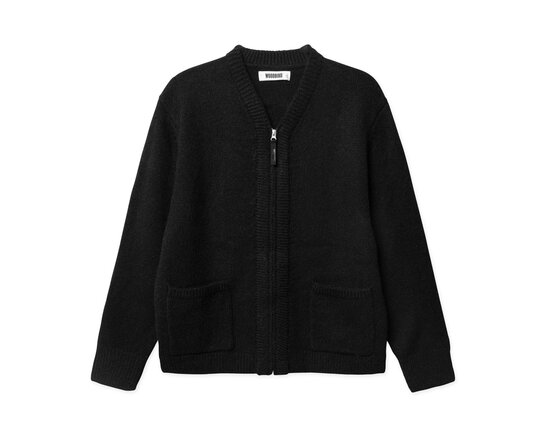 WBKoon Zip Whole Cardigan Black 2546 800 Woodbird WBKoon Zip Whole Cardigan Black 2546 800