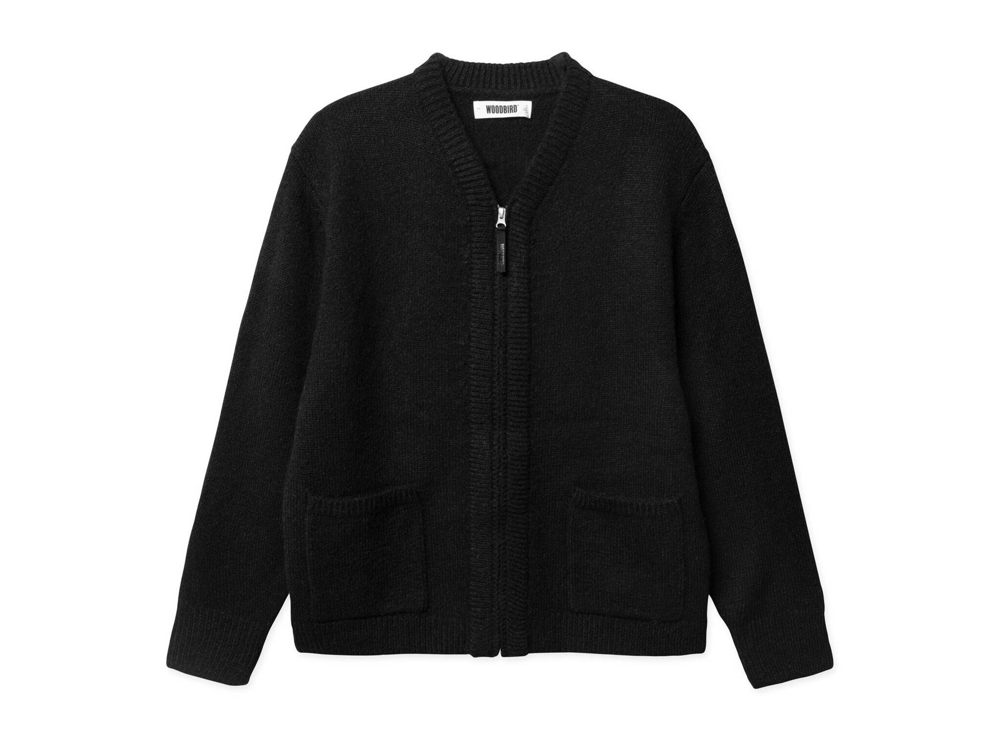 WBKoon Zip Whole Cardigan Black 2546 800 Woodbird WBKoon Zip Whole Cardigan Black 2546 800
