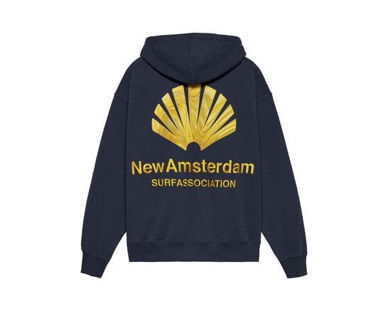 Logo Hoodie Navy Blazer Sun Yellow 2601117002 New Amsterdam Surf Association Logo Hoodie Navy Blazer Sun Yellow 2601117002