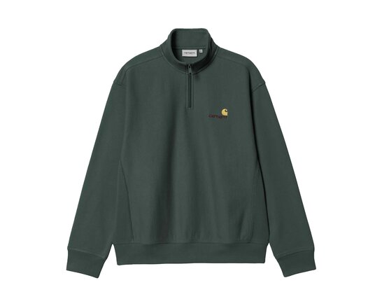 Half Zip American Script Kale Green I027014.3GH.XX.03 Carhartt WIP Half Zip American Script Kale Green I027014.3GH.XX.03