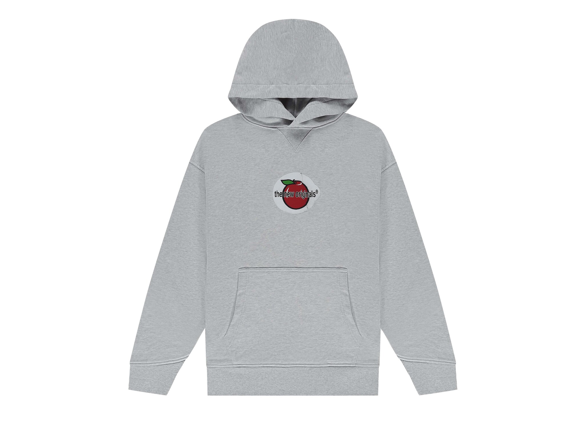 Apple Sticker Hoodie Light Grey Melange TNO460 The New Originals Apple Sticker Hoodie Light Grey Melange TNO460
