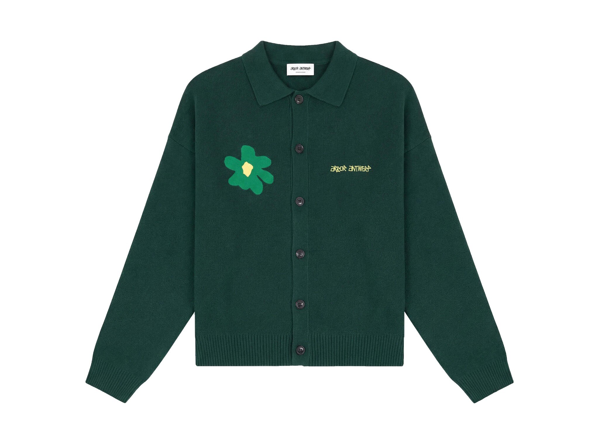 Flower Polo Knit Green GRE-FLO-POL-KNI Arbor Antwerp Flower Polo Knit Green GRE-FLO-POL-KNI