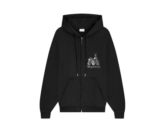 Zip Hoodie Chrome Fruit Black 501291 Filling Pieces Clothing Zip Hoodie Chrome Fruit Black 501291