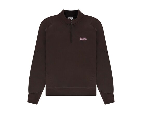 The New Originals Emblem Half Zip Sweater Potting Soil Light Pink TNO467
