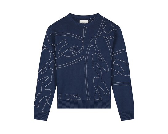 Arte Antwerp Allover Circle Logo Knit Navy SS26 179K