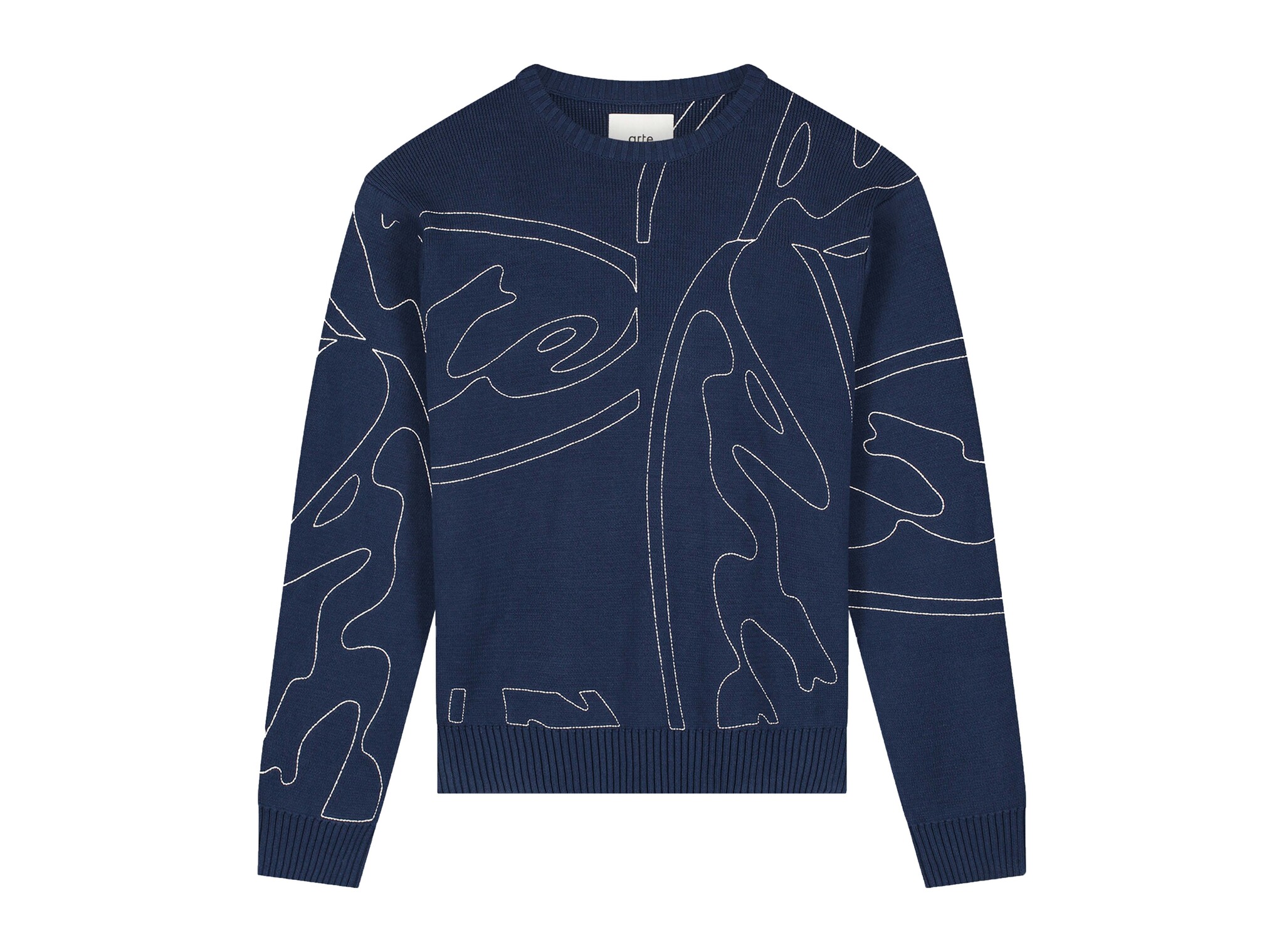 Arte Antwerp Allover Circle Logo Knit Navy SS26 179K