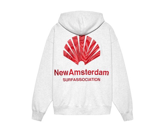 Logo Hoodie Ash Poppy Red 2601117001 New Amsterdam Surf Association Logo Hoodie Ash Poppy Red 2601117001