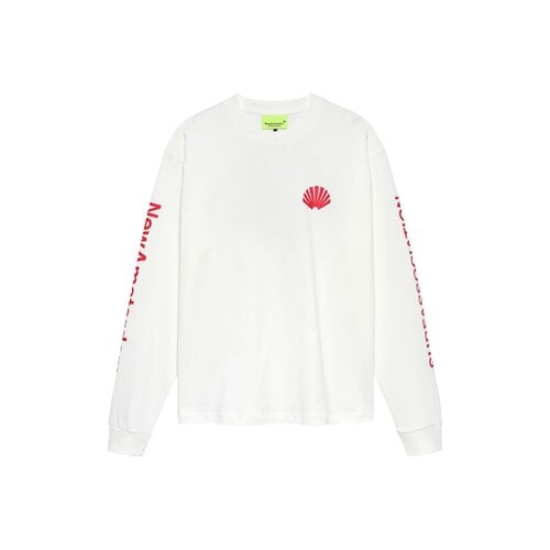 Logo Longsleeve Washed White Deep Red 2601106001
