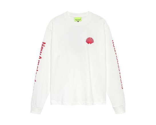 New Amsterdam Surf Association Logo Longsleeve Washed White Deep Red 2601106001