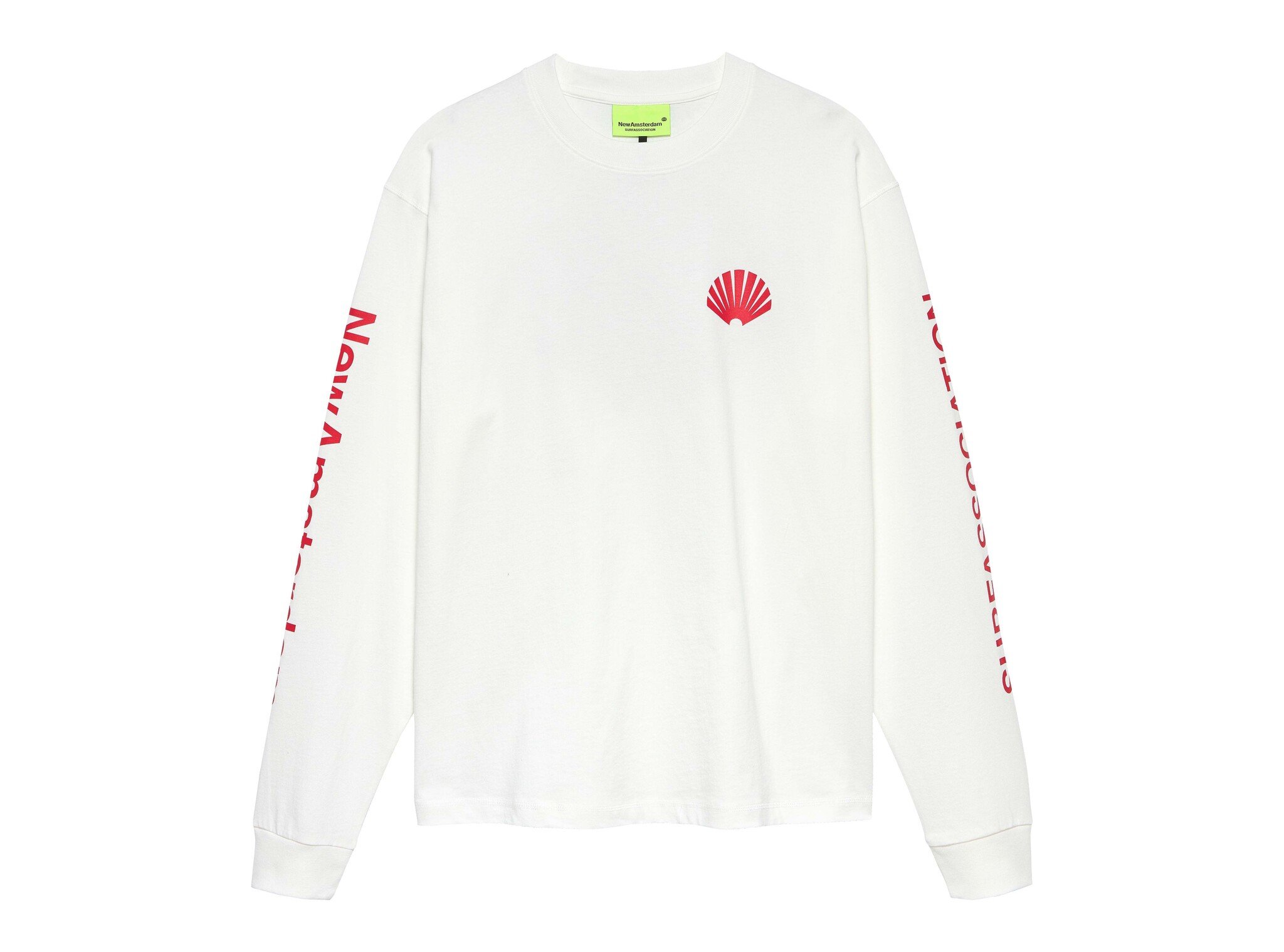 New Amsterdam Surf Association Logo Longsleeve Washed White Deep Red 2601106001