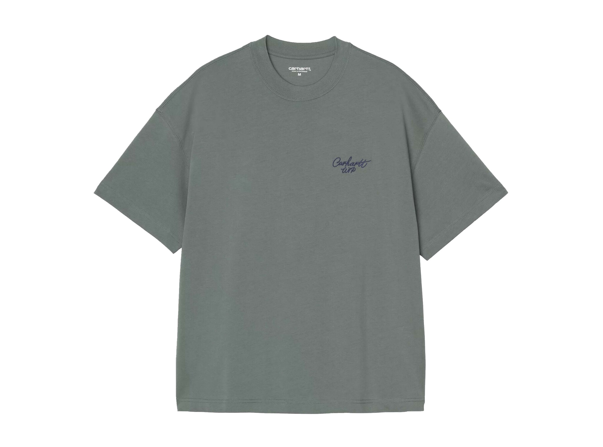 Carhartt WIP SS Signature Script T-shirt Silver Pine Jupiter I033828 62