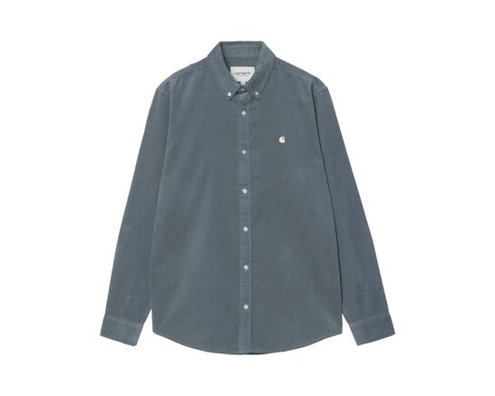 Carhartt WIP L/S Madison Fine Cord Shirt Cozy Blue Wax I030580.3MG.XX.03