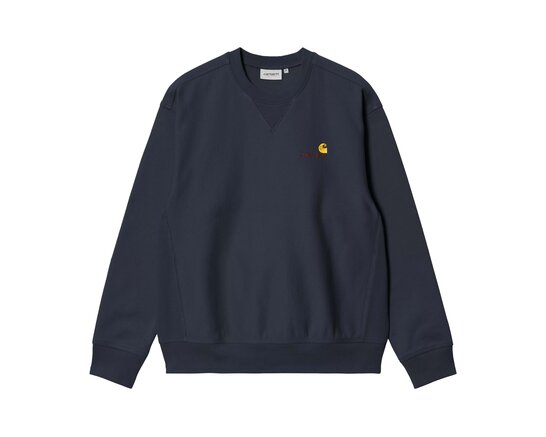 American Script Sweat Deep Night I025475.J0.XX.03 Carhartt WIP American Script Sweat Deep Night I025475.J0.XX.03