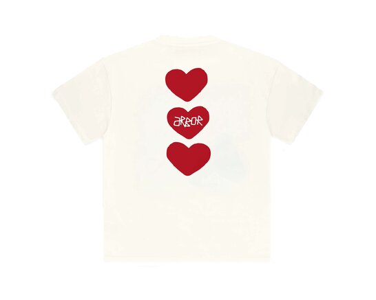Arbor Antwerp Red Triple Hearts T-shirt  RED-TRI-HEA-TS