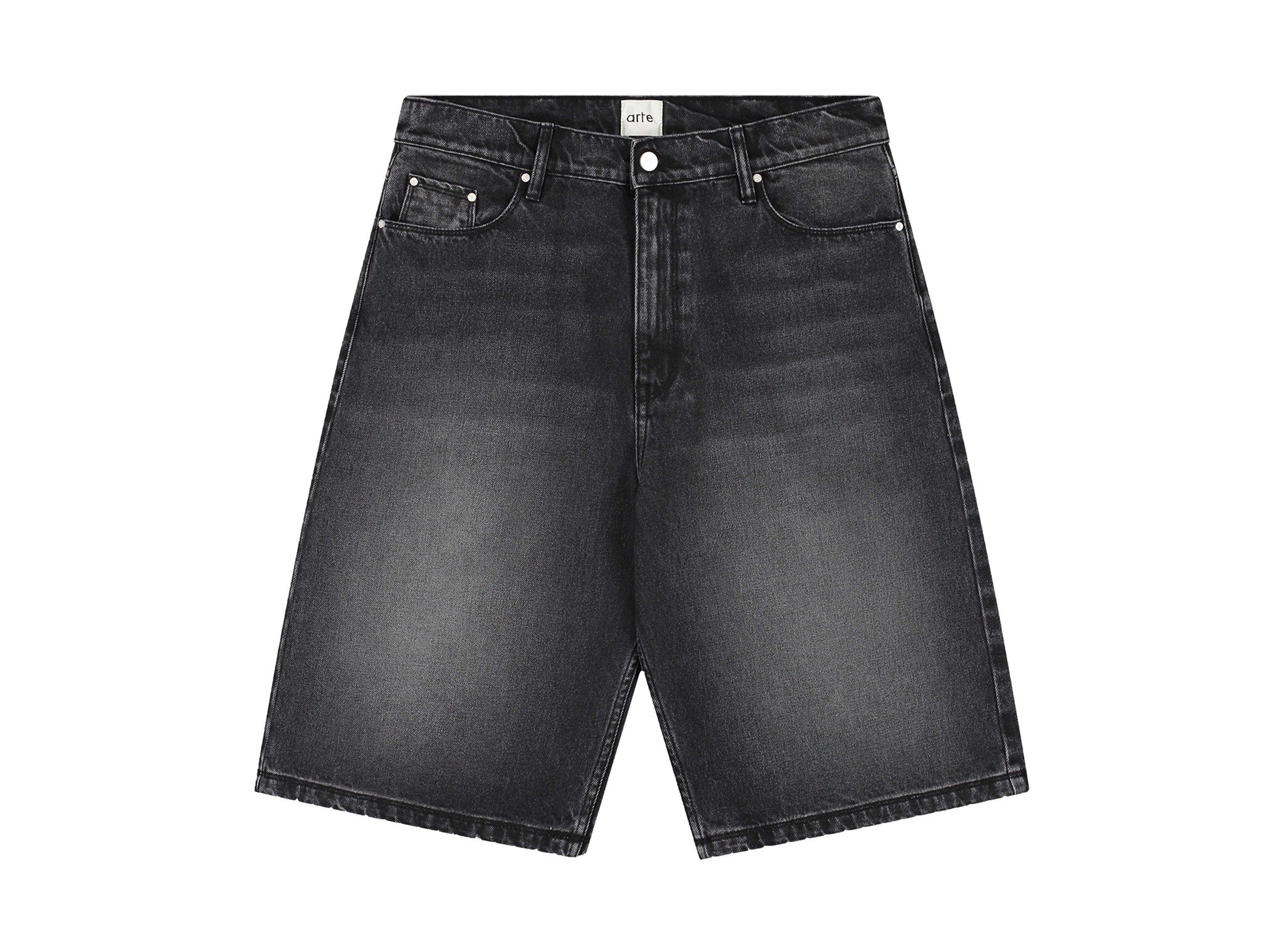 Arte Antwerp Round Pocket Denim Short Fade Black SS26 210SHO