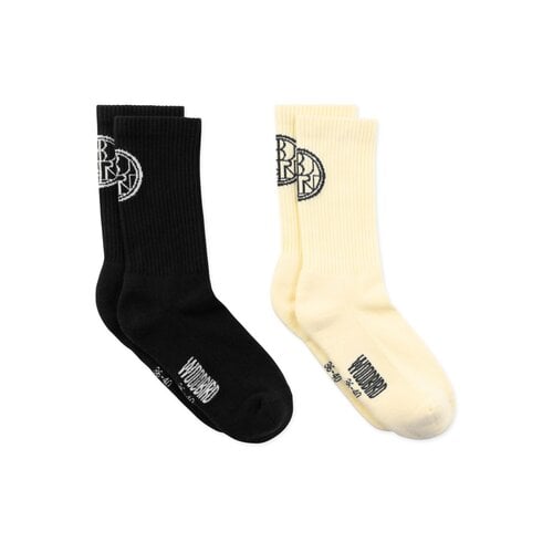 WBTennis Stamp Socks 2 pack Wax Yellow Black 2616 007