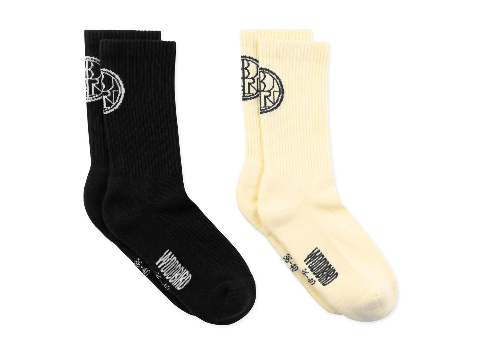 Woodbird WBTennis Stamp Socks 2 pack Wax Yellow Black 2616 007