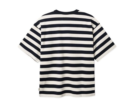 Woodbird WBBeam Stripe Tee Dark Navy 2616 408